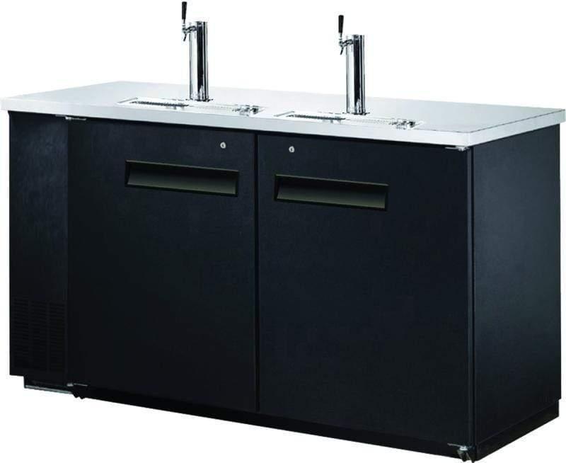 Omcan | BB-CN-0016-DH - 61" Two Door Bar Cooler with Two Beer Dispensers - 2 Kegs