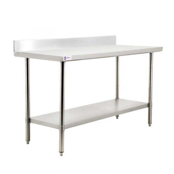 Omcan | 38" All Stainless Steel Work Table With Backsplash