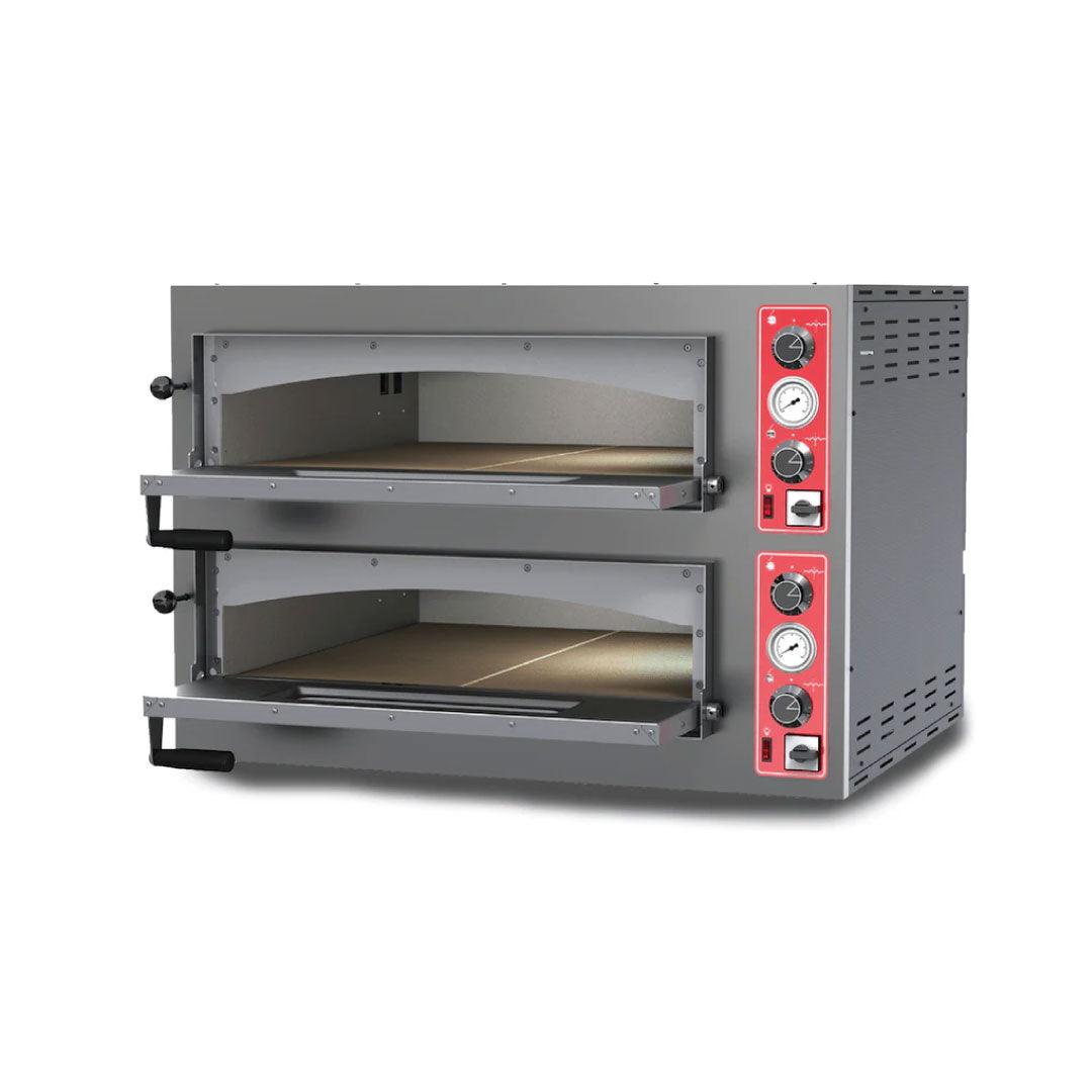 Omcan | PE-IT-0038-D - Economy Double Deck Electric Pizza Oven - 27" x 27" x 6" Decks