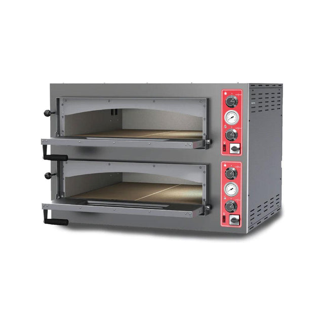 Omcan | PE-IT-0038-D - Economy Double Deck Electric Pizza Oven - 27" x 27" x 6" Decks