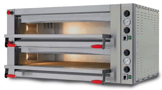 Omcan | PE-IT-0049-D - Double Deck Electric Pizza Oven - 41" x 27" x 6" Decks