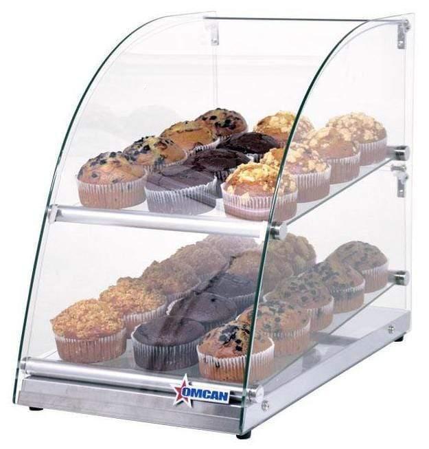 Omcan | 2 Shelf Bakery Display Case with Front and Rear Doors - 14" Wide