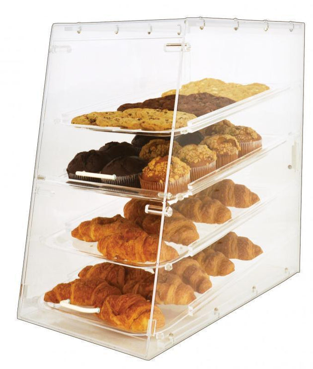 Omcan | 4 Tray Bakery Display Case with Front and Rear Doors - 14" Wide