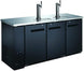 Omcan | BB-CN-0020-DH - 72" Three Door Bar Cooler with Two Beer Dispensers - 3 Kegs
