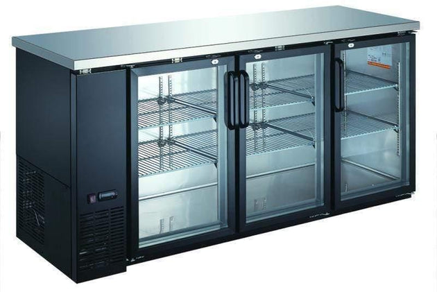 Omcan | BB-CN-0020-GH - 75" Three Glass Door Bar Cooler - 19 Cubic Feet