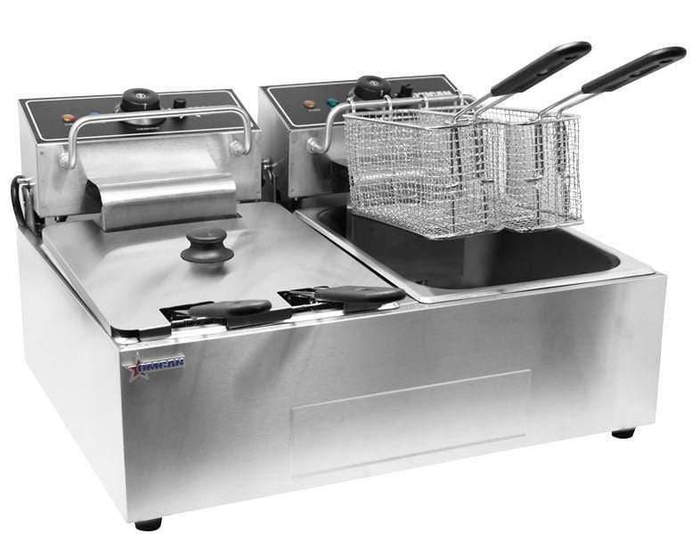 Omcan | CE-CN-0012 - 24 lb. Electric Countertop Fryer - Two 12 lb. Tanks