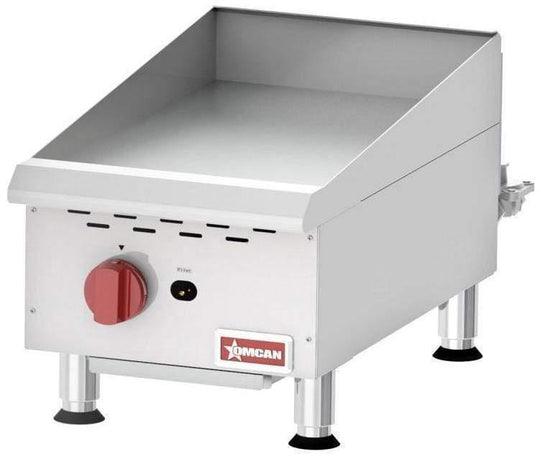 Omcan | CE-CN-G15M - 15" Manual Gas Griddle - 30,000 BTU
