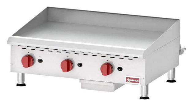 Omcan | CE-CN-G36M - 36" Manual Gas Griddle - 90,000 BTU