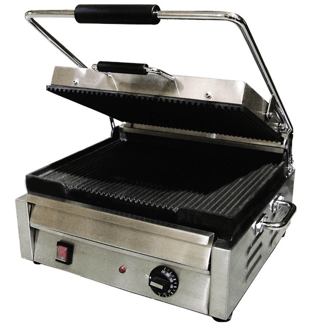 Omcan | PG-CN-0679-R - 15" x 11" Grooved Panini Grill