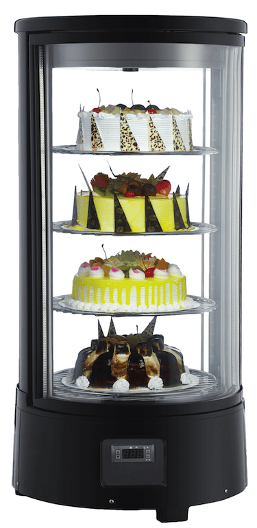 Omcan | RS-CN-0072-R - 17" Countertop Full Service Refrigerated Display Case - 2 Cu. Ft., Rotating