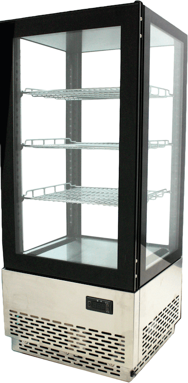 Omcan | RS-CN-0078 - 17" Countertop Full Service Refrigerated Display Case - 2 Cu. Ft.