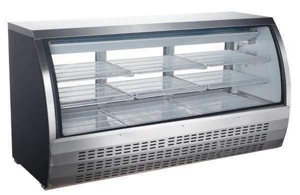Omcan | RS-CN-0200 - 82" Floor Model Full Service Refrigerated Deli Case - 32 Cu. Ft.