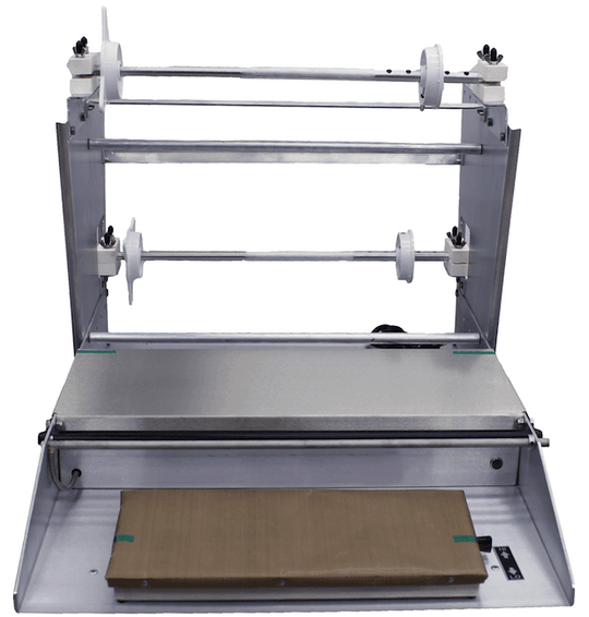 Omcan | SE-US-0533-T - Three Roll Shrink Wrap Machine - 6" x 15" Hot Plate