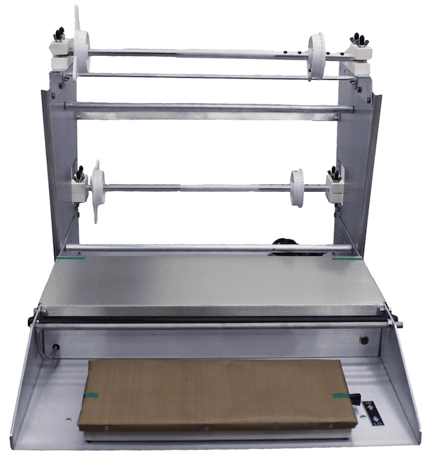 Omcan | SE-US-0533-T - Three Roll Shrink Wrap Machine - 6" x 15" Hot Plate