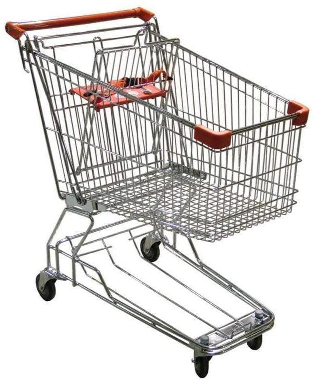 Omcan | GSW-100 - Shopping Cart with Red Plastic Handles