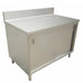 Omcan | Stainless Steel Work Table with Cabinet & Backsplash - 24" Deep