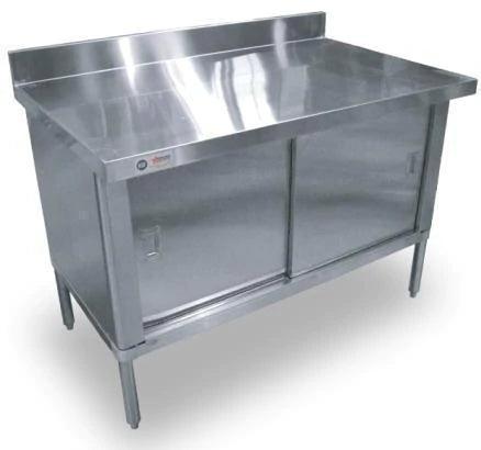 Omcan | Stainless Steel Work Table with Cabinet & Backsplash - 30" Deep