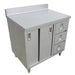 Omcan | Stainless Steel Work Table with Cabinet, Drawers, & Backsplash - 24" Deep