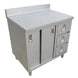 Omcan | Stainless Steel Work Table with Cabinet, Drawers, & Backsplash - 24" Deep