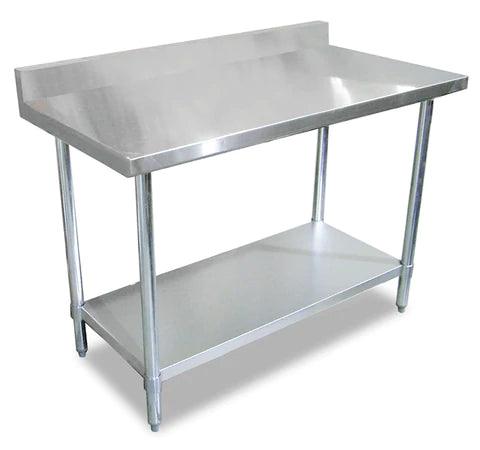 Omcan | Stainless Steel Work Table with Undershelf & Backsplash - 24"/30" Deep