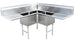 Omcan | Stainless Steel Three Compartment Sink - Corner Sink