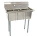 Omcan | Stainless Three Compartment Corner Drain Sink - Space Saver